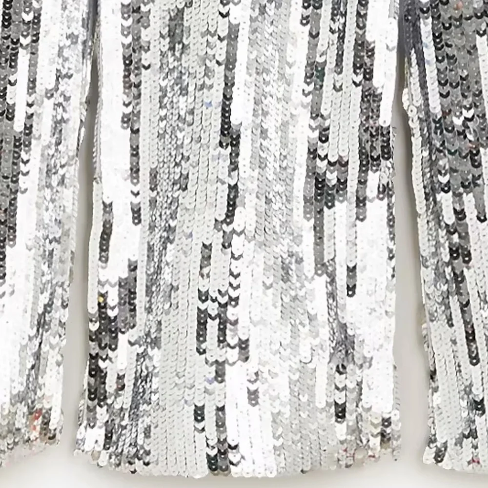 NWT J. Crew Collection Silver Sequin Slip Skirt - 10 - Picture 5 of 8